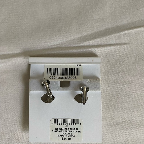 Charter Club Rhinestone Tear Drop Earrings - Picture 2 of 2